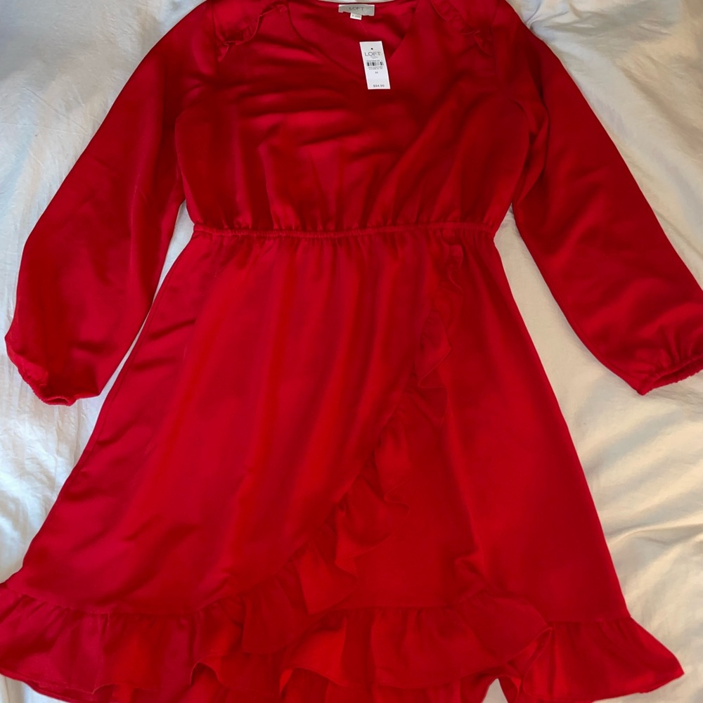LOFT Outlet Red Dress Medium NWT